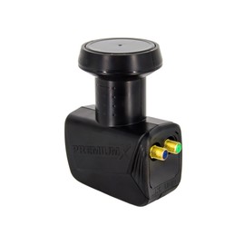 Premium X Twin SAT LNB Head for 2 Participants Including Weather Protection 0.1 Digital Sky FullHD 3D TV UltraHD UHD 4K 8K Black