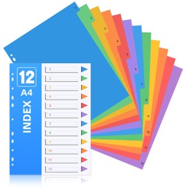 6 Pcs Index A4 Size Color Index Sheets 11 Holes Cute Removable Labels Divider Cards Color Stickers PP Classification Tabs File Accessories Notebook Index Dividers Index Sheets Colored Tabs Divider