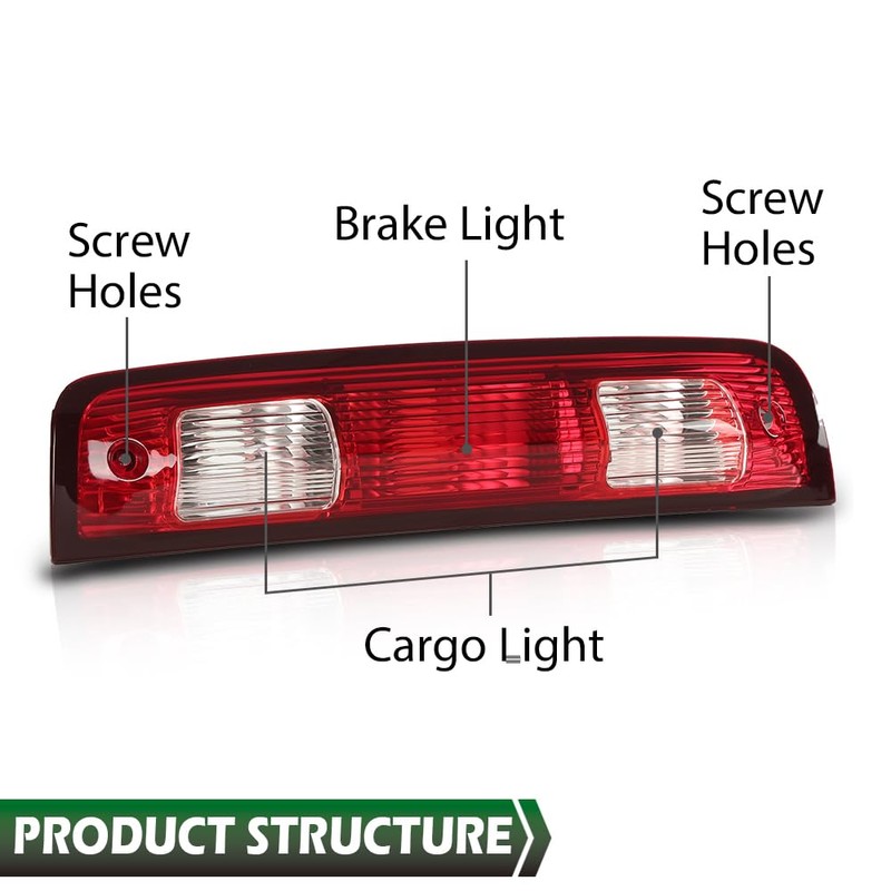 LQI Third 3rd Brake Light Clear & Red Compatible with