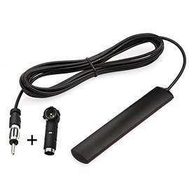 Eightwood Antena de radio FM estéreo para automóvil, antena oculta para parabrisas, antenas de parche adhesivo de enchufe DIN + adaptador DIN hembra a ISO para vehículo, automóvil, camión, receptor