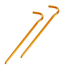 Pack of 16 Metal Tent Pegs, Pegs for Hard Floors, Camping Tent Hooks, Aluminium, for Garden, Travel, Hiking, Beach (Gold)