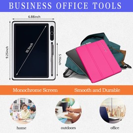 LCD Writing Tablet 10 inch Electronic Handwriting Pad Doodle Board with Leather Protective Case Christmas Birthday Gifts for Kids Adults at Home School Office(Pink)