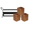 LENJKYYO Wooden Cutlery Organizer Utensil Crock Flatware Holder Countertop Silverware