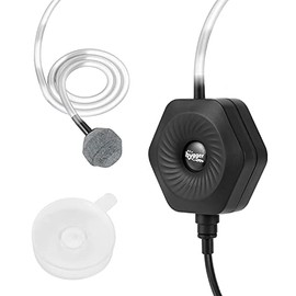 hygger - Mini bomba de aire para acuario pequeña Betta - Bomba de aireación de oxígeno con tubo de piedra de aire, ventosa para pecera de 0.5-15 galones