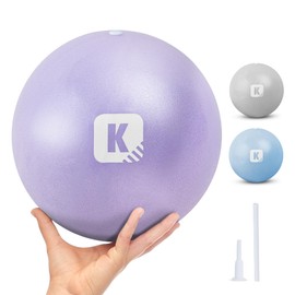 KAYMAN Soft Pilates Ball 25cm, Anti-Burst Yoga Ball for Core Strength, Fitness & Physical Therapy, Core Balance Ball, Lightweight Physio Ball, Portable & Small Exercise Ball for Home, Gym or Travel