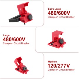 Patioer - Kit de bloqueo de disyuntor, paquete de 6 unidades de 120/277 voltios y 480/600 voltios, dispositivo de bloqueo de disyuntor único y mutipolo, mediano, grande/extra grande