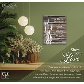 House Blessing Rustic Wood Plaque - Keyhole for Hanging Made in the USA - 11.75" x 15"| Plaques Wall Art Decoration for Your Home or Office | A House Blessing within this house may Gods Peace abide