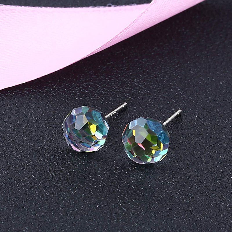 Mecresh 925 Sterling Silver Earrings, American Chain, Stud Earrings, Simple,