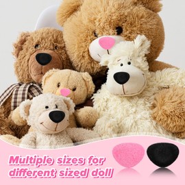 Nogeqi 32PCS Safety Noses for Crochet Animals, 11/15/17/18mm Craft Noses with Washers, Stuffed Animal Nose for Amigurumi Doll Making Supplies Craft Puppet Plush Toy Bear Accessories(Pink, Black)