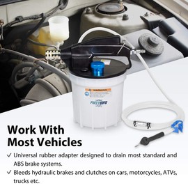 FIRSTINFO A1151US US. DE. Patent Vacuum Brake Bleeder Includes 4.9 ft Long Silicon Bleeding Hose w/Non-Return Check Valve + Oil Stopper Valve