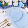 Liacere 175PCS Bule Plastic Plates - Disposable Ligh Bule and