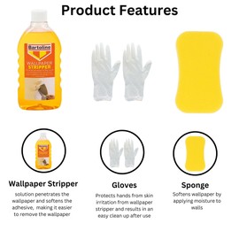 Wallpaper Stripper Set - Bundle Includes Wallpaper Stripper, Large Sponge and Pair of Gloves - Suitable for All Types of Wallpaper Removal