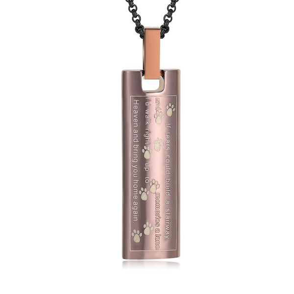 QGJNSGC Urn Necklace for Ashes Pet Paw Print Cremation Jewelry