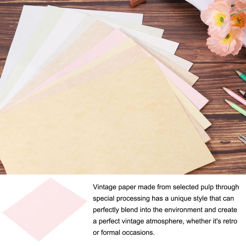 Rebower 25 Sheets Parchment Paper Aged Look Stationery 90GSM Vintage