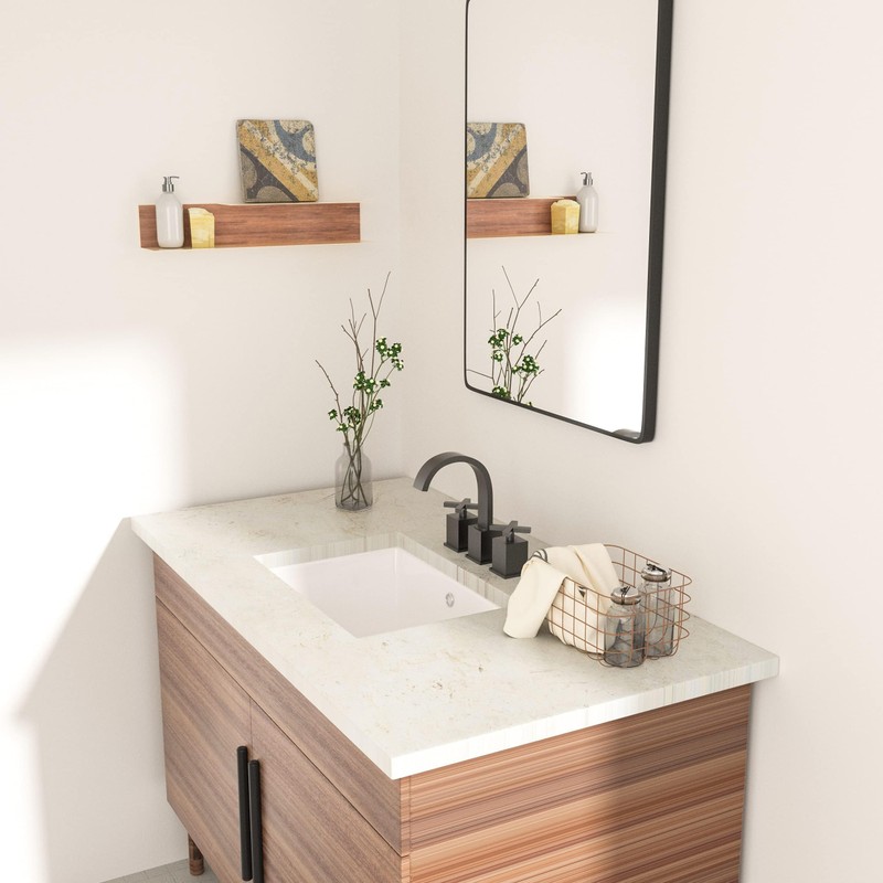17 Inch Undermount Bathroom Sink - GhomeG 17"x12" White Rectangle