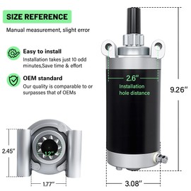 Starter Fit for Kohler Courage Engines 7000 Series SV715 SV720 SV730 SV735 SV740 SV810 SV820 SV830 SV840 20-27 HP KT715 KT725 KT730 KT735 KT740 KT745 Courage Twin SV710 3209801