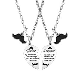 Hcvone Father's Day Gifts Dad Necklace From Daughter Son Men Necklace 2Pcs Matching Father Daughter Necklaces Stepdad Gift Daddy Gift Dad Christmas Birthday Gift (Father Daughter)