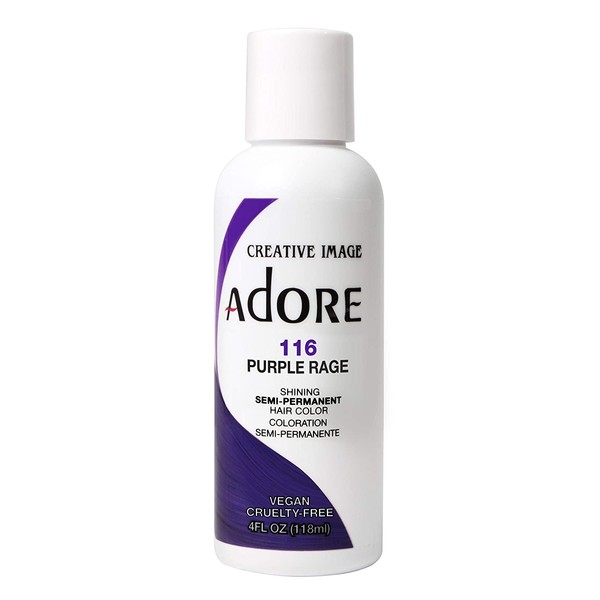 Adore Semi-Permanent Haircolor #116 Purple Rage 4 Ounce (118ml) (2 Pack)