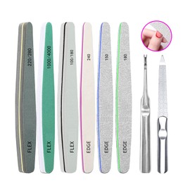 Nail Files 8 Pcs Professional Nail File and Buffer Block Set Manicure Nail Art Tools Double-sided Emery Board for Nail Trimming Grinding Polishing Shining