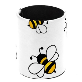 Anna Cowper Flying Bees Pen Holder for Desk, Pencil Holder Desktop Organizers Stationery Supplies Storage, Cute Pencil Cup for Makeup Brush/Art Supplies, Office, Home, Leather