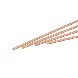 sourcing map 2mm Diameter 150mm Length Solid Copper Round Rod Lathe Bar Stock for DIY Craft CNC Cutting Pack of 4