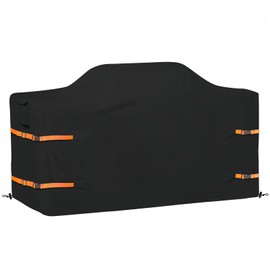 YZNKLXF 86 in Island Grill Cover,86 Inch Island BBQ Grill Head Cover, 600D Oxford Cloth Heavy Duty Waterproof Outdoor Grill Cover,Black