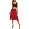 EXCHIC Women's Elastic Waist Plain A-Line Yoga Skirt - red,