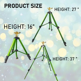 Wexo Palindrog Impact Sprinkler on Tripod Base, Heavy Duty Adjustable Zinc Sprinkler Head for Lawn Yard Garden, 360 Degree Large Area Irrigation, 3/4" Connector Extension Legs Flip Locks