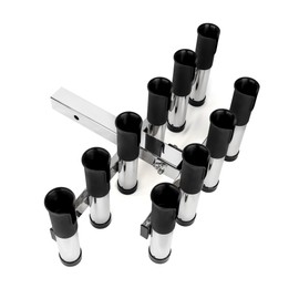 Spirrelab Adjustable Hitch Fishing Rod Holder for Truck 2" Hitch Receiver– Holds 10 Rods, Fishing Pole Rack for Truck Fishing Pole Holder for Truck