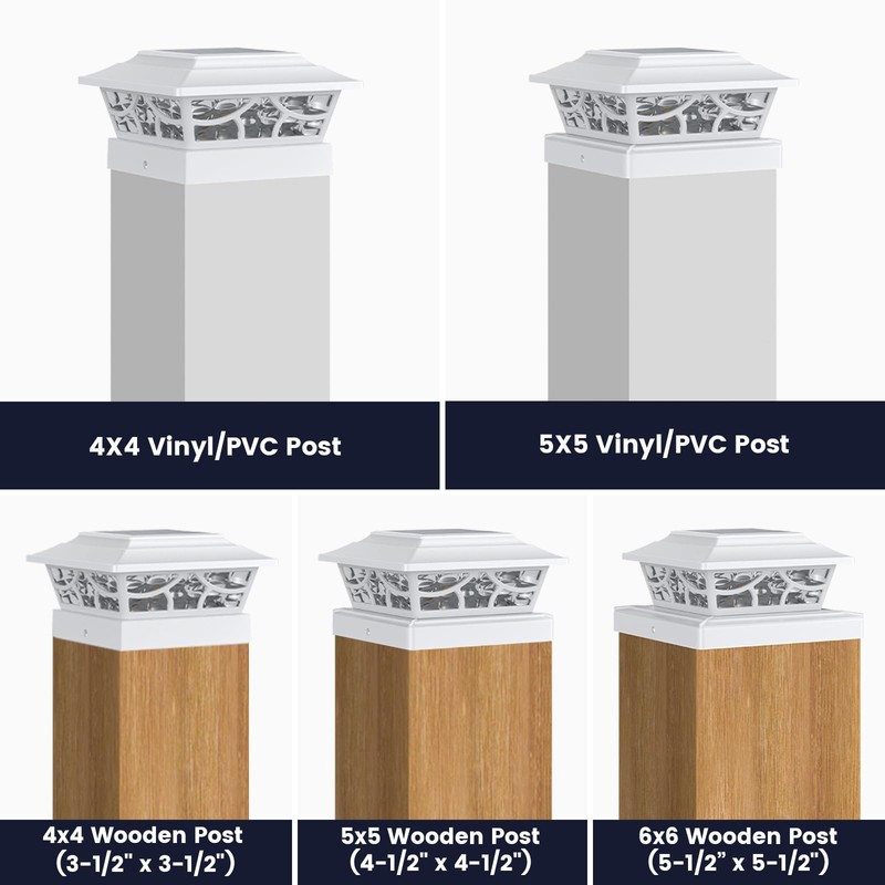 SIEDiNLAR Solar Post Lights Outdoor 4 Modes Deck Fence Post
