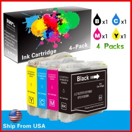 for Brother 4PK LC51 Ink Cartridge LC51BK for MFC-465CN MFC-665CW MFC-685Cw Printer (BCMY)