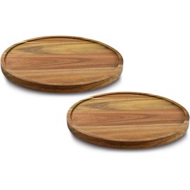 11" Acacia Wood Lazy Susan Organizer Kitchen Turntable for Cabinet Pantry Table Organization,2 Pack