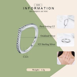 PAHALA 925 Sterling Silver Water Droplet Clear CZ Vintage Wedding Engagement Band Ring (Crystal, 6)