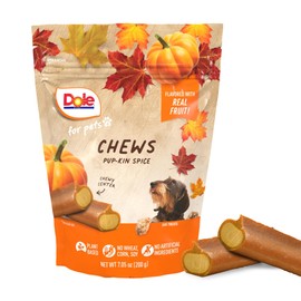 Dole for Pets Dog Chews, Pup-kin Spice Flavor Dog Treats - Pumpkin Flavored with Real Fruits, No Wheat, Corn, Soy, Artificial Flavors, Colors, or Preservatives, 7.5 Ounce