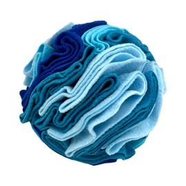 Pet Snuffle Ball, 6in Puzzle Sniffing Interactive Dog Ball for Blind Dogs Training Stress Relief Dog Enrichment Toys, Treat Ball for Large Medium Small Dogs Machine Washable (Blue)