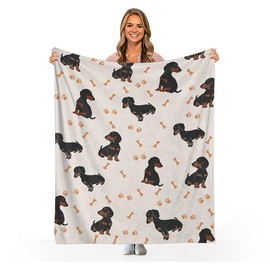 Ooeiiiy Dachshund Print Soft Warm Flannel Throw Blankets, Office Sofa Travel Lightweight Blanket, The Nap Blanket for Girls Teenagers, All Season for Friends or Family 50x40 in