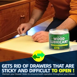 6oz Wood Lubricant & Wood Wax - Sliding Drawer & Door Hinge Lubricant, Drawer Wax - Restore & Maintain Wooden Slide, Paste Wax for Wood, Loosen Drawer Slide - by Qucship
