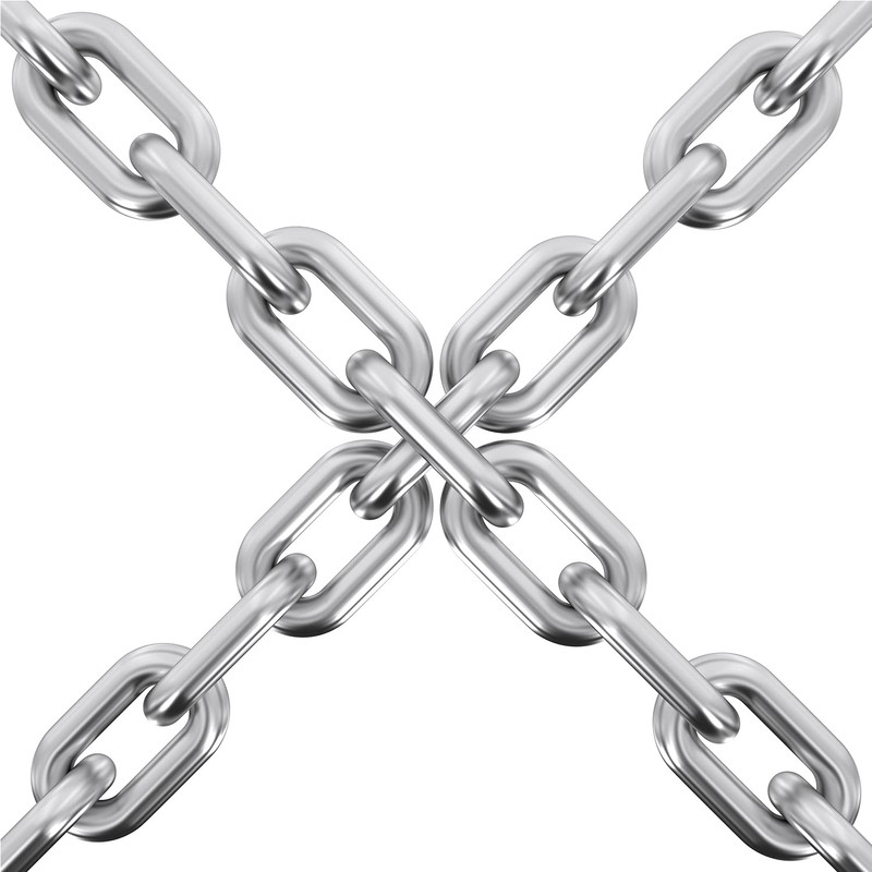 2 Pcs 1/4 x 23 inch Link Chain 304 Stainless