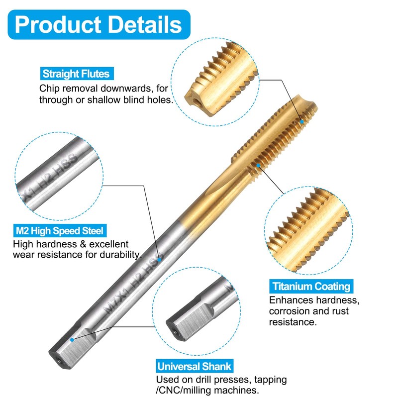 sourcing map Tap and Drill Bit Set, 1pcs M7 x