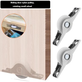 eMagTech 20PCS 25mm Small Wheel Casters Nylon Castors with Metal Top Plate Non-Swivel Fixed Hard Wheels for Furniture Drawer Trolley Luggage Chair Tool Box