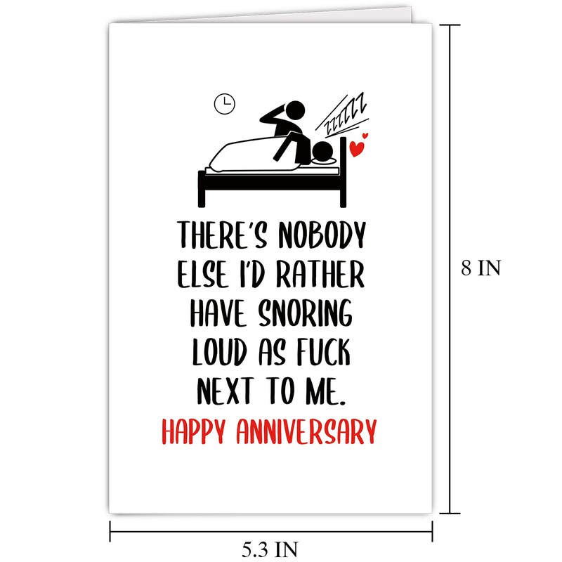 Funny Anniversary Card for Husband Wife, Humorous Snoring Anniversary Card,