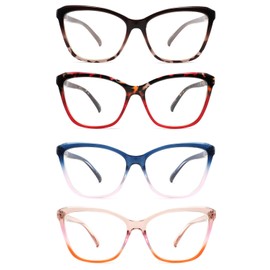 JAWSOCK reading glasses for women, adjustable strength from 0.0 to 4.0, lightweight blue light-blocking lenses, spring hinges, UV resistance, and a classic and fashionable appearance(1.50x)