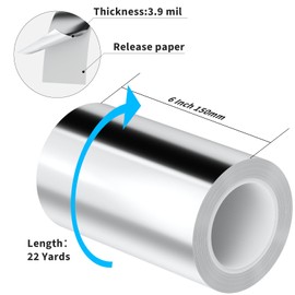AIYUNNI Aluminum Foil Tape Heavy Duty 6 Inch x 22 Yards（3.9 mil）, High Temp Waterproof HVAC Tape, Silver Insulation Adhesive for Ductwork, Sealing, Dryer Vent, Furnace, AC, Pipe Repair