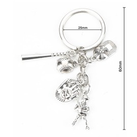 Stainless Steel Keyring for Women, Creative Baseball Sports Keychain as a Fashionable Accessory, Gifts for Women and Birthday Gifts for Girlfriends, Birthday Gift for Women, silver
