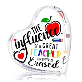 FaCraft Teacher Appreciation Gifts for Women,4" The Influence of a Great Teacher can Never be Erased Graduation Gifts for Women Keepsake and Paperweight Teacher Thank You Birthday Gifts from Student