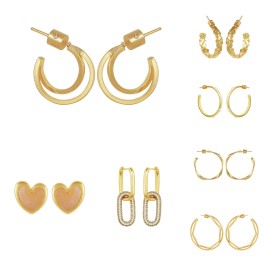 2025 Hot Selling 86 York Brand Simple and Fashion Brass C-shape Earrings Light Luxury Diamond Earring for WomenColor: ESTHERG
