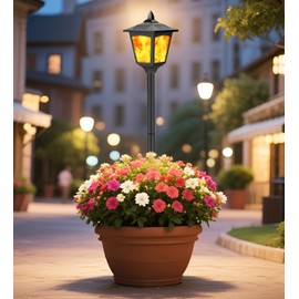 40 Inch Solar Flame Flickering Lights Outdoor, Waterproof LED Post Lanterns with Realistic Flame Effect, Solar Powered Auto On/Off Decorative Lighting for Garden Yard Patio Pathway Landscape