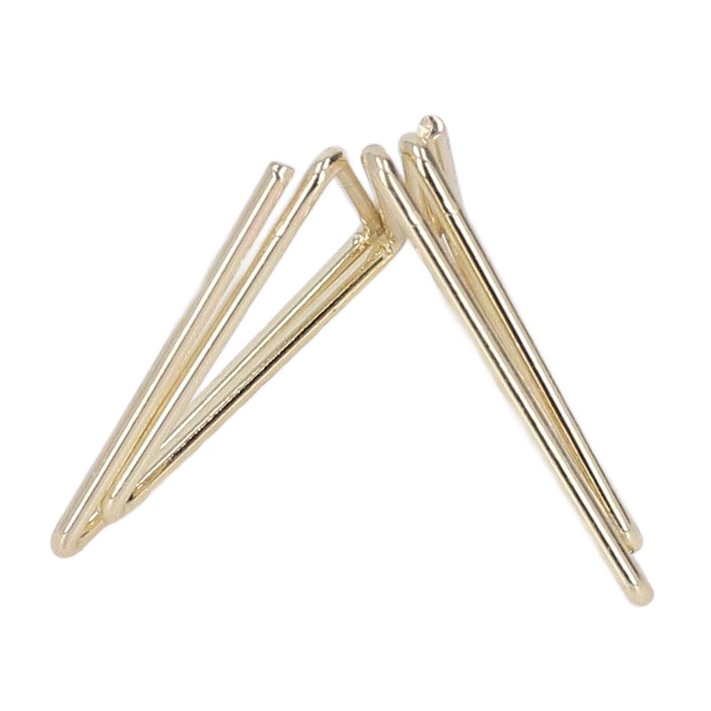 100pcs Paper Clips Gold Triangle Heart Shape Double Layer Three