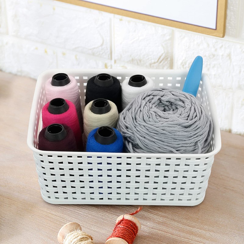 Vcansay 6 Packs of Storage Baskets White