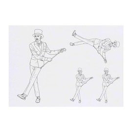 4 x 'Fancy Tap Dancer' Temporary Tattoos - Water Resistant, Skin-Safe, Non-Toxic Transfers, Mixed Sizes (TO00074332)